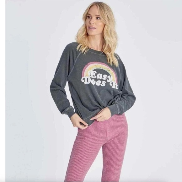 Wildfox easy does it gray crewneck sweatshirt sz xl - Picture 2 of 7